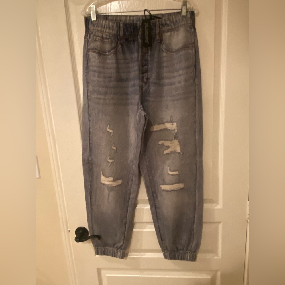 NWT BLANKNYC distressed printed denim jogger